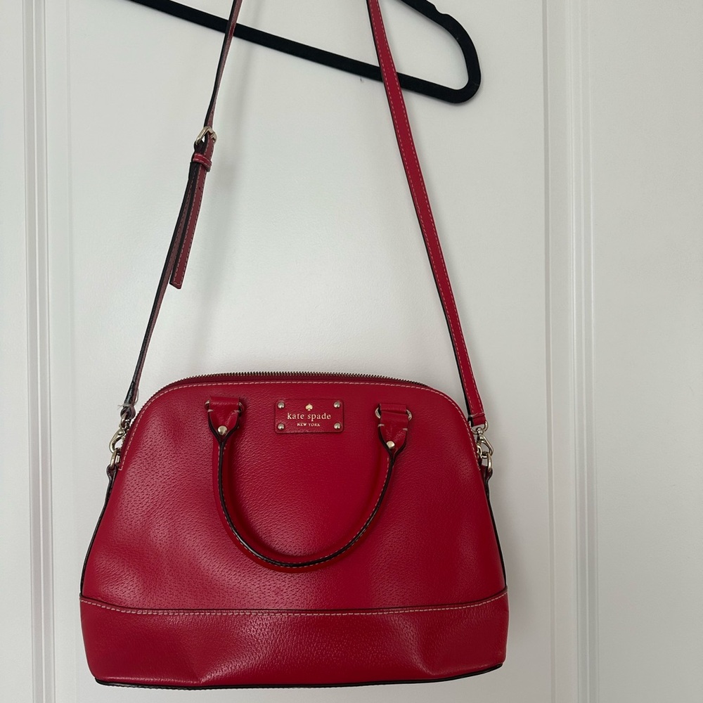 Kate Spade Red Crossbody Bag with Adjustable Strap
